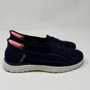 Skechers Slip Ins On The Go Flex Top Notch Shoes Womens 9 Blue Handsfree Comfort